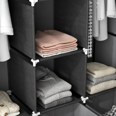 Шкаф HOMCOM Garderobe, розкладний, тканинний, з блискавкою, фліс, темно-сірий, 125x43x162,5 см | Aosom