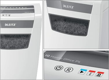 Шредер Leitz IQ Home Office для офісу та дому, 10 аркушів, 23 літри, білий