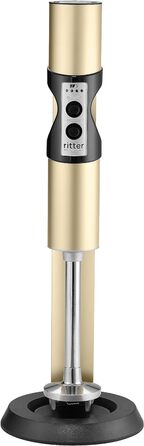Акумуляторний ручний блендер ritter stilo 7 Plus, занурювальний блендер з батареєю з суцільнометалевого виробництва, Зроблено в Німеччині, Light Gold