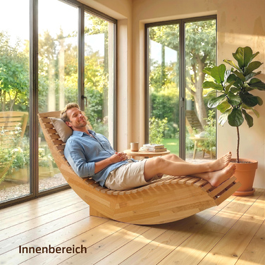 Шезлонг садовий розкладний з акації, ергономічний, з ламелями S-подібної форми, 60 x 156 x 77 см