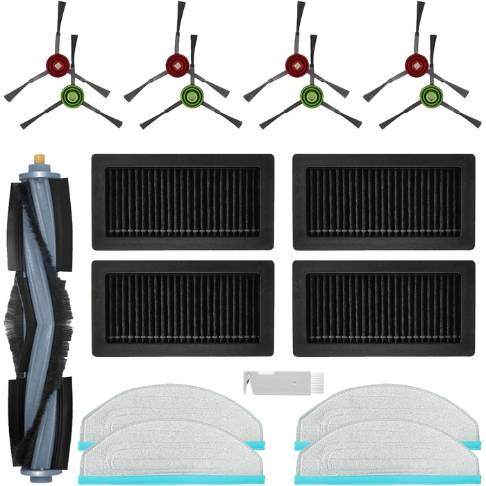 Щітка LOHILL Фільтр Ганчірка для миття Запасні частини Набір аксесуарів для робота-пилососа Yeedi Cube (18 шт. )