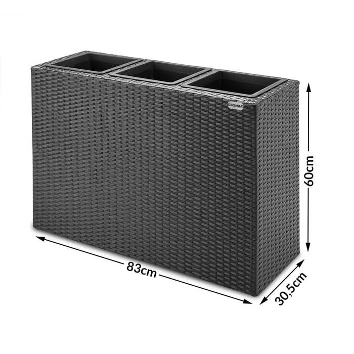 Горщик для квітів з поліротанга чорний 83x30,5x60см