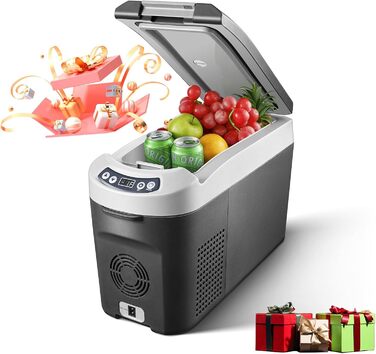 Компресорна холодильна сумка AAOBOSI 15L -20°C до +20°C, 12/24V для авто, вантажівки, човна, кемпера та розетки, чорна