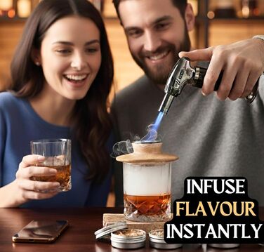 Набір для копчення коктейлів та віскі – Smoker Kit з лампою, формочками для льоду та стружкою деревини