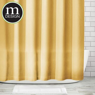 Розкішна завіса для душу mdesign з бавовняної тканини-Розмір 183 x 183 см ідеально підходить в якості фіранки для ванни-текстильна фіранка для душу з 3D-малюнком- (гірчично-жовтого кольору)