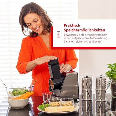 Електричний овочевий слайсер Solis Slice & More 8401 - 5 насадок, нержавіюча сталь, 350 Вт