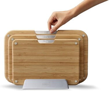 Набір дерев'яних обробних дощок Joseph Joseph Nest Boards (3 шт.), бамбук, нековзкі ніжки, металевий тримач