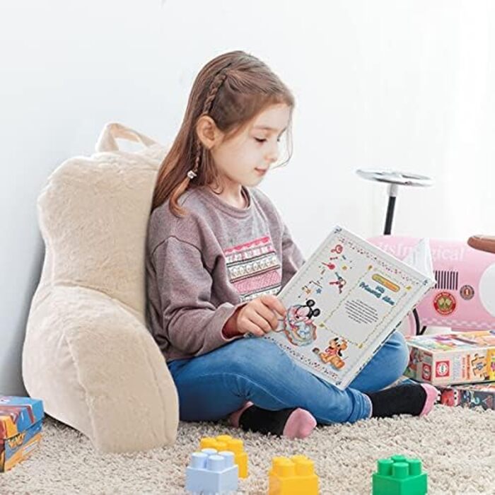 Подушка-іграшка Holawakaka зі штучним хутром, кролячий пух, подушка для читання, для дорослих, підлітків та дітей, для підтримки спини, шиї, попереку та стегон