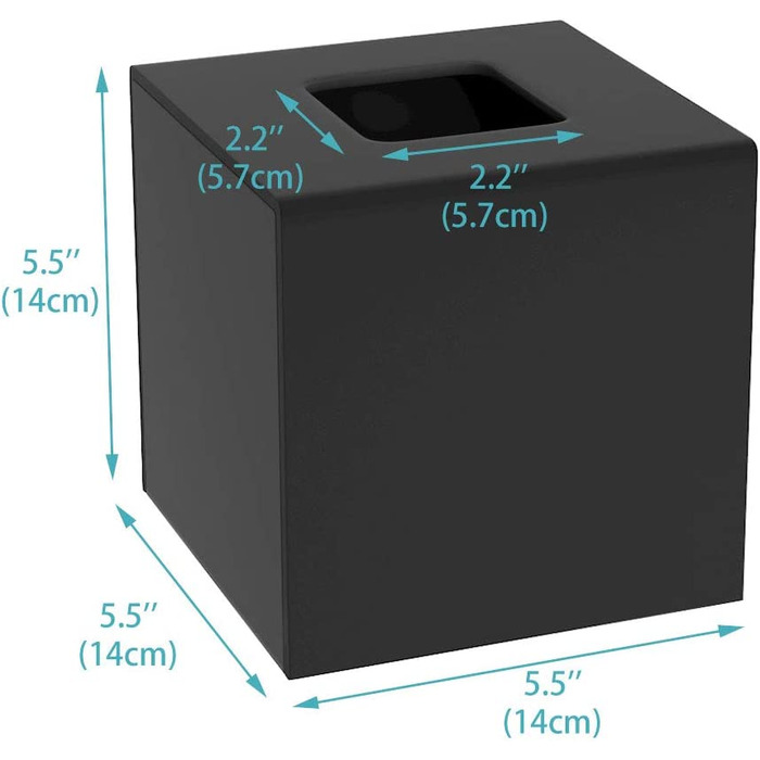 Коробка для косметичних серветок HIIMIEI 14 см матово-чорна