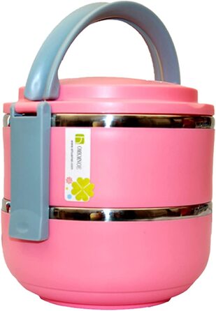 Коробка Wuqing для гарячого харчування, термобакан, коробка для сніданку з нержавіючої сталі, ізольований контейнер, Контейнер для гарячого харчування, герметичний контейнер для їжі, коробка з 2 рівнями, Зелена (рожева, рожева)
