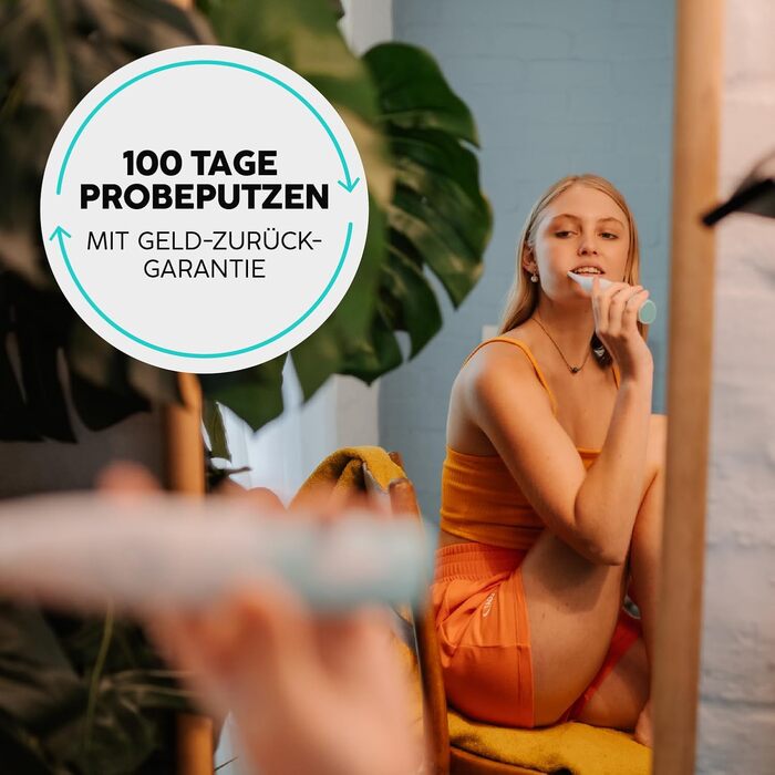 Електрична зубна щітка happybrush Eco VIBE 3 подвійна (чорна/м'ятна та біла/м'ятна) з кейсом для подорожей | 6 тижнів роботи від акумулятора