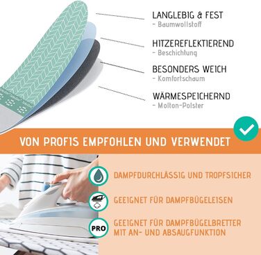 Чохол для прасувальної дошки для парогенератора | Розмір M | Універсальний (до 120x40 см) | Виготовлено в ЄС | Підходить для парових станцій | Чохол для прасування | Mint Visby (М'ятний)