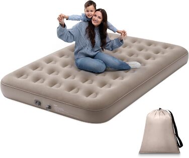 Надувний матрац 2 персони з електричною помпою, 190x125x20 см - для дому та кемпінгу
