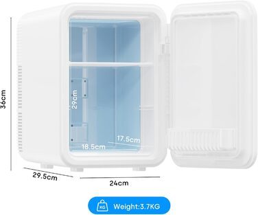 Mini холодильник Enventor 10L: тихий, з подвійним охолодженням, 12V/220V, для авто, кімнати, офісу (білий)