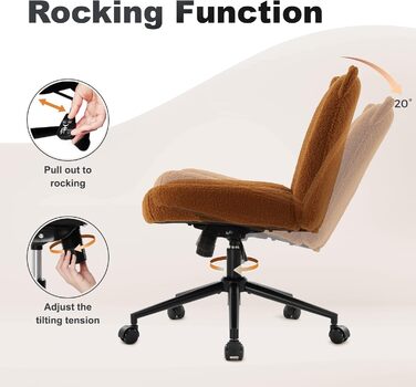 Офісний стілець IWMH без підлокітників, регульована висота, поворотний, на колесах, з тканинним сидінням, ергономічний, крісло для читання з широким сидінням для посадки в положенні