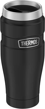 Термос Термос кружка з нержавіючої сталі King, кавова кружка to go з нержавіючої сталі чорного кольору 470 мл, ізольована кружка, безпечна для миття в посудомийній машині, герметична, 4002