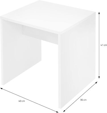 Туалетний столик ML-Design, 2 ящика, дзеркало, 3 відділення, 80x40x140 см, білий, в т.ч. табурет