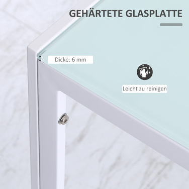 Обідній стіл для кухні, великий розмір, сучасний дизайн, 120 см x 60 см x 75 см, білий