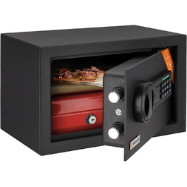 Сейф домашній з кодовим замком та LED-дисплеєм 20x31x20 см, 11 л. Сталевий міні-сейф для дому або офісу. Захисна скринька для цінностей, грошей та іншого.
