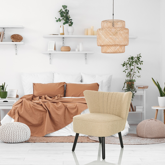 Крісло для відпочинку / Крісло-релакс MANISO, тканина бежева, hjh LIVING