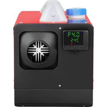 VEVOR 12V дизельний автономний опалювач, 8kW, повітряний опалювач для авто, RV, вантажівки, автобуса з пультом дистанційного керування (LCD, 1 вихідний отвір, червоний)