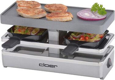 Cloer 6495 Mini Raclettegrill: компактний гриль для фондю з 2 сковорідками, 400 Вт