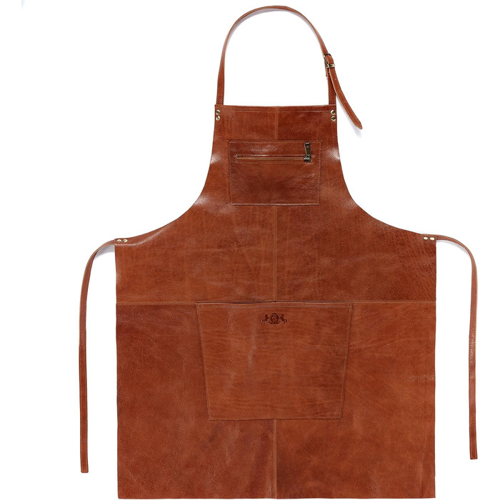 Шкіряний фартух великого розміру SID & VAIN - ручної роботи, світло-коричневий, для грилю, приготування їжі, офіціантів, чоловічий та жіночий