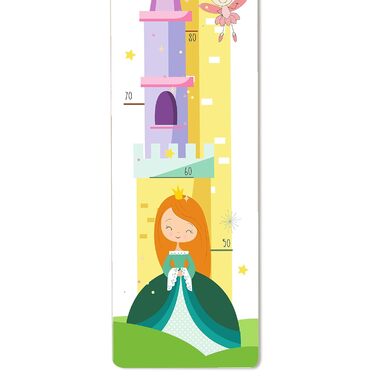 Дитяча дерев'яна вимірювальна паличка Holzura, вимірювальна паличка з іменем для дитячої кімнати, подарунок на день народження для хлопчика та дівчинки, вимірювач зросту для дітей (принцеса, дерево з білим покриттям)