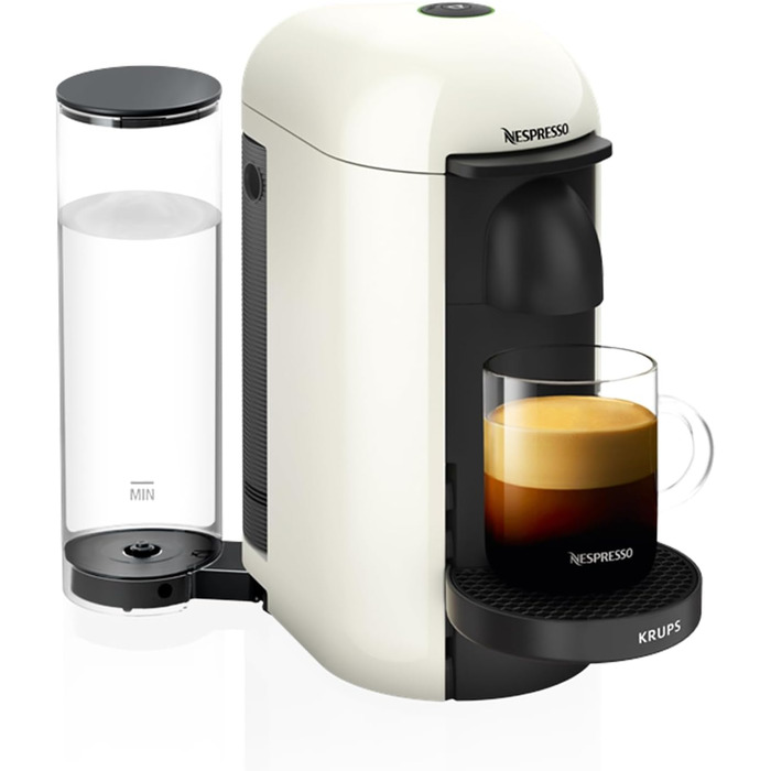 Кавомашина Nespresso Vertuo Plus Krups, автоматичне розпізнавання капсул, білий колір, XN9031