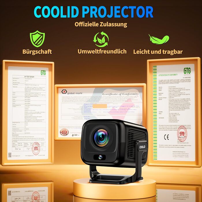 Портативний проєктор Mini Beamer 4K Full HD з 5G WiFi 6, Bluetooth 5.4 та автоматичною корекцією трапецеїдальних спотворень. Підтримка USB/Laptop/PC, з мишкою та пультом дистанційного керування. Чорний (Black-1)