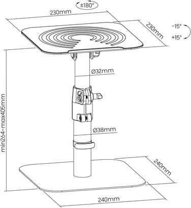 Кріплення для динаміків Mywall HS31L - 2 шт. (чорний) - настільний, нахил +/-15°, до 15 кг