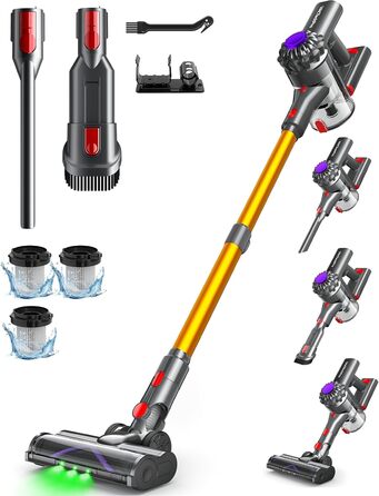 Пылесос проводной Con 800 мл, 60 кПа/680 Вт, 7 м, для твердих поверхоній, фиолетово-золотой, V15-Gold