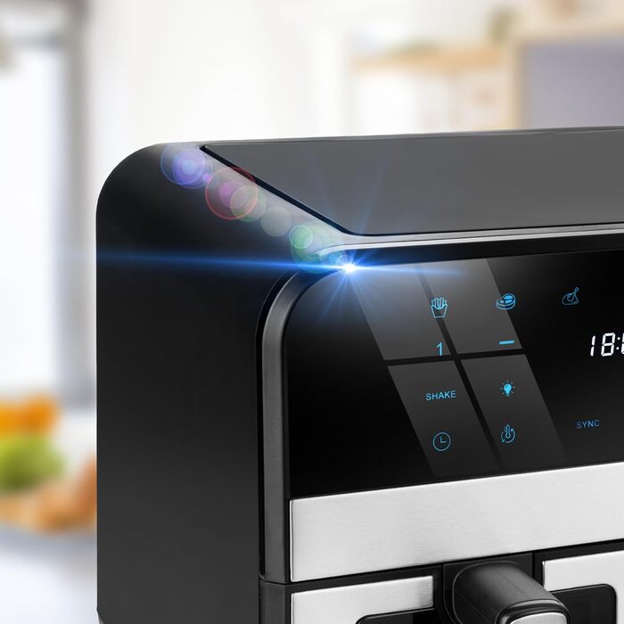 Фритюрниця повітряна LEHMANN XXL з 2 камерами (9л) - 13 програм, Touchscreen, антипригарне покриття