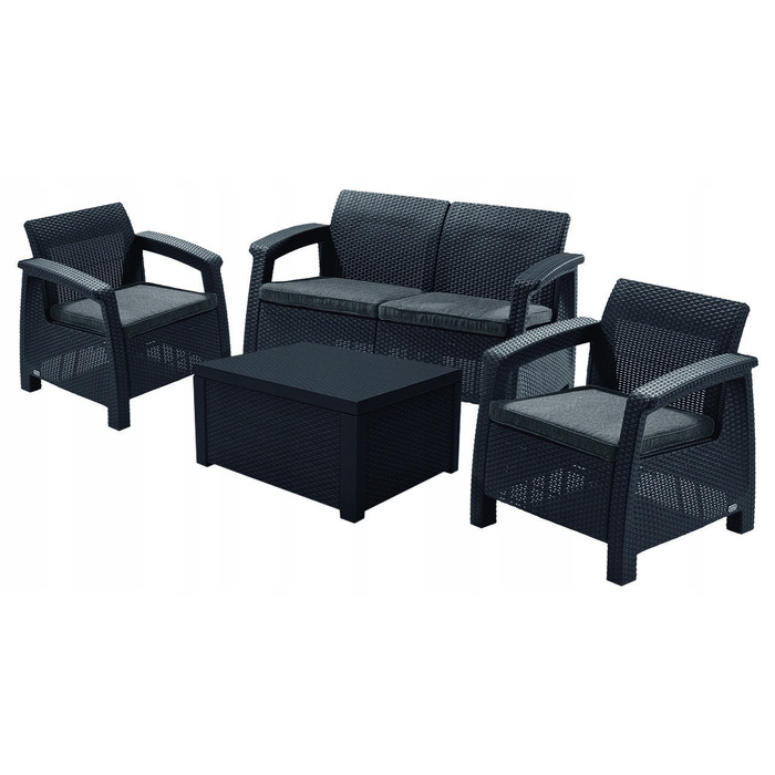 Комплект садових меблів Keter з пластику, сірий, 4 предмети