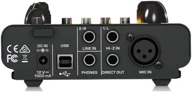 Behringer Audiophile 2x2 USB Аудіоінтерфейс 24біт/192кГц з мікрофонними преампами Midas (VOICE STUDIO)