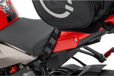 Задня сумка для мотоцикла Сумка для мотоцикла Хвостова сумка 04, чорна, 26-літровий простір для зберігання, універсальна для будь-якого сидіння/багажної полиці, водонепроникний чохол від дощу, світловідбиваючий