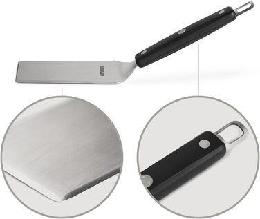 Набір гриль-посуду BURNHARD 5 предметів, 42 см, акацієве дерево, нержавіюча сталь. Комплектація: щипці, лопатка, виделка, щітка, знімач нагару.