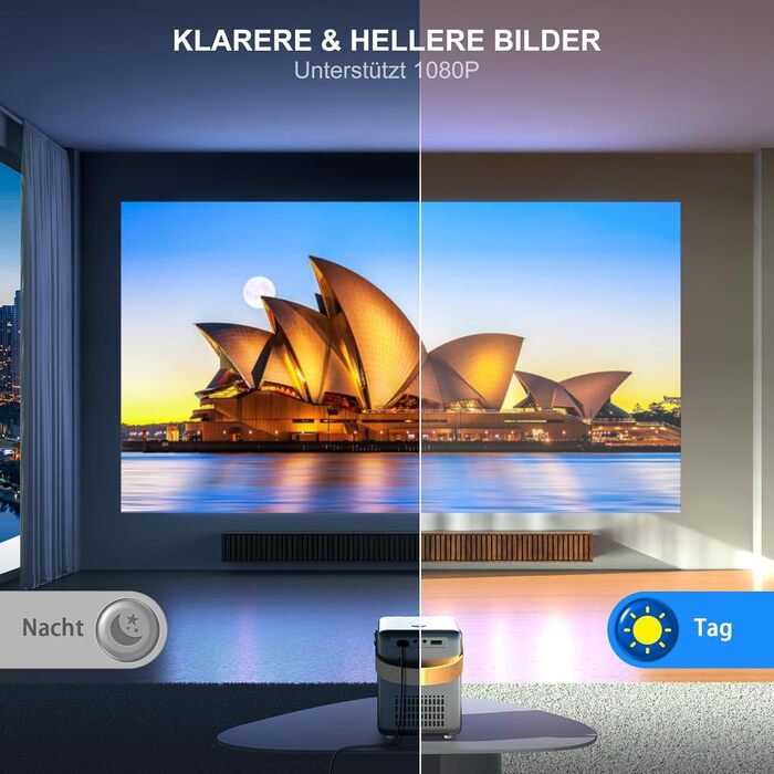 Портативний проєктор Mini Beamer 4K з WiFi 6, Bluetooth, Dolby Audio та підтримкою Netflix. Компактний проєктор з автофокусом, вертикальною корекцією трапеції та інтегрованими додатками (рожевий)