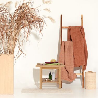 Стілець для ванної кімнати Relaxdays з бамбука з ручками та полицею