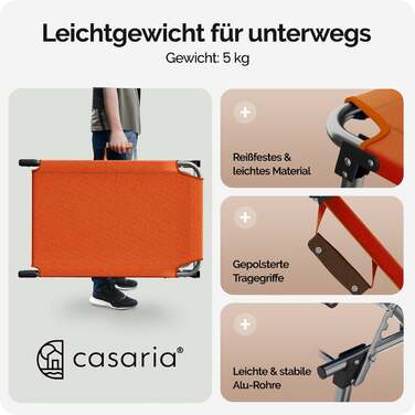 Шезлонг Ibiza Orange 190x59x29см Alu Sun Canopy