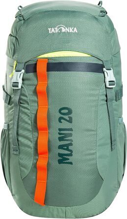 Рюкзак дитячий Tatonka Mani 20L - Рюкзак для дівчаток і хлопчиків від 10 років - Включає подушку сидіння і зі світловідбивачами для хорошої видимості - Виготовлений з перероблених матеріалів - Об'єм 20 літрів (Sage Green)