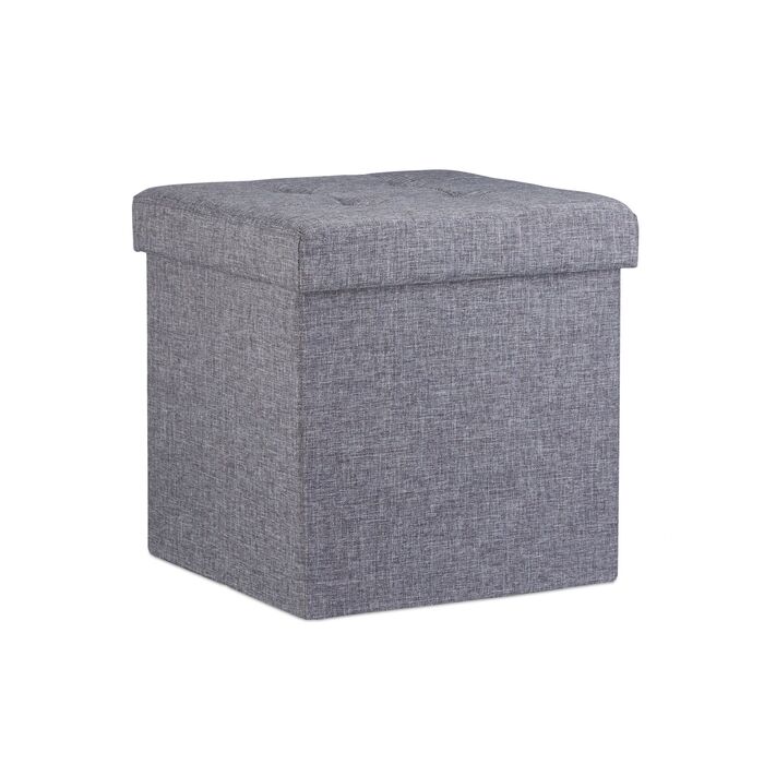 Relaxdays Складний табурет з місцем для зберігання, льон