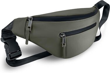 Поясна сумка та нагрудна сумка преміум-класу для жінок та чоловіків (штучна шкіра) - поясна сумка та сумка через плече Високоякісна сумка для відпочинку, спорту та подорожей - Стильна, елегантна сумка через плече та слінг (1.2 л) (зелена), 3KIND -