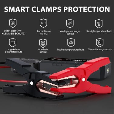 Powerbank Starthilfe NEXPOW 1500A: Зарядний пристрій для автомобіля, стартер, LED ліхтарик, USB, 12V, 1500A