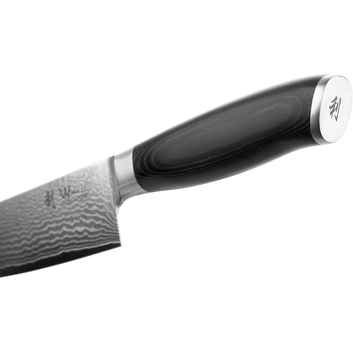 Ніж кухонний Wakoli Mikata Damast Santoku 17 см з лезом з дамаської сталі (67 шарів) з ручкою Micarta