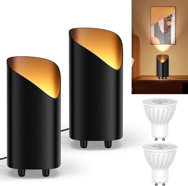 Світлодіодний прожектор LED Uplight Spot 7W чорний для підсвічування, з лампою GU10 500LM, тепле світло 3000K, з ножним вимикачем