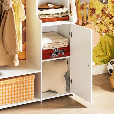 Дитяча шафа SoBuy з 2 гачками, гардероб для дитячої кімнати, білий, 94x110x35 см (KMB110-W)