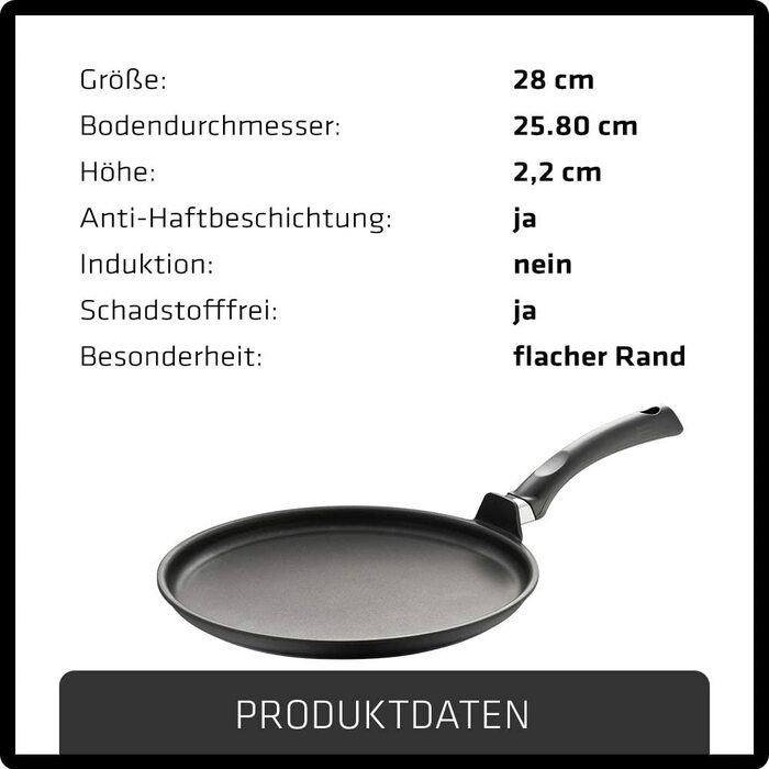 Алюмінієва сковорода Bernde Special 28 см, велика сковорода для млинців і млинців, алюмінієва, жаростійка, з антипригарним покриттям