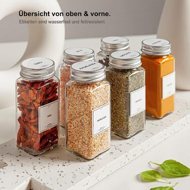 Набір баночок для спецій Greeano 24 x 120 мл із золотими кришками та етикетками, скляні баночки для спецій з дозатором, кухонне приладдя Gold Aura