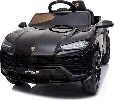 Дитячий електромобіль FINOOS Lamborghini Urus з оригінальною ліцензією, 12V акумулятор, вертикальні двері, 2 мотори, радіоуправління, чорний, для дітей 1-4 років